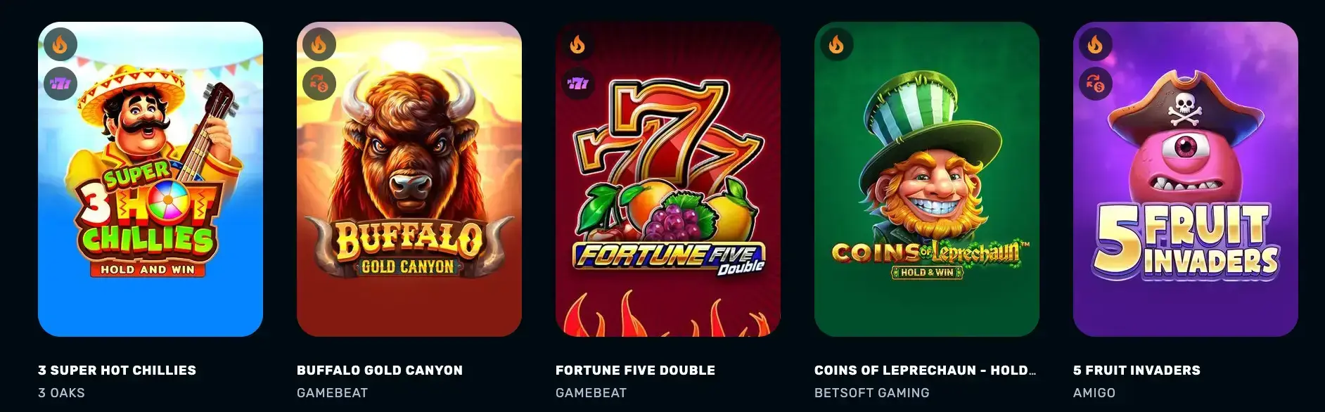 Rocket Play slots top pokies section image