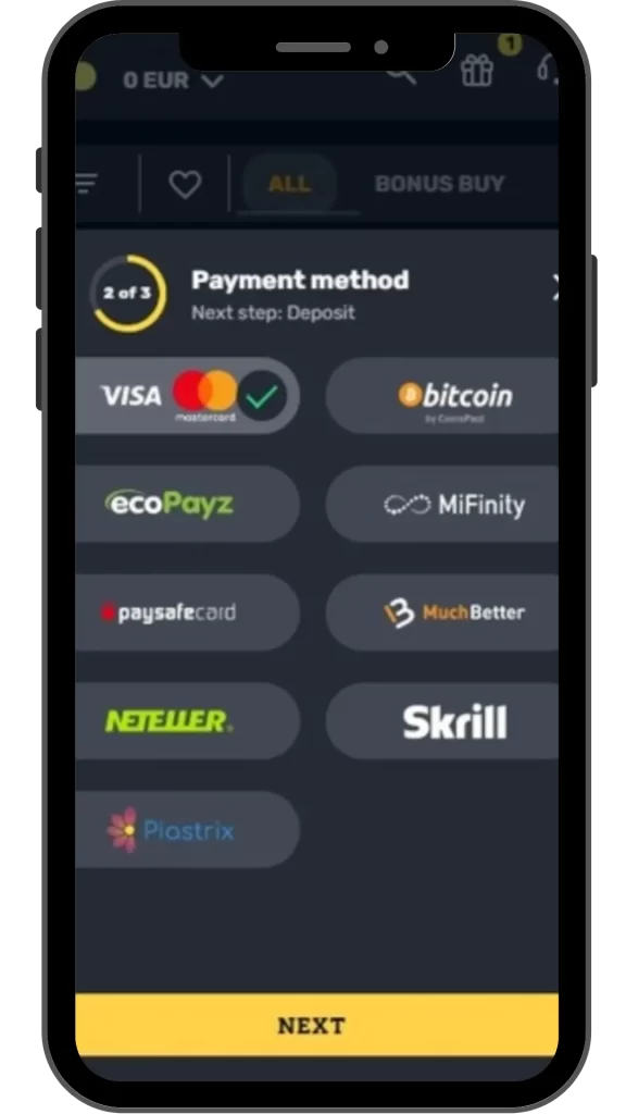 Chose payment method