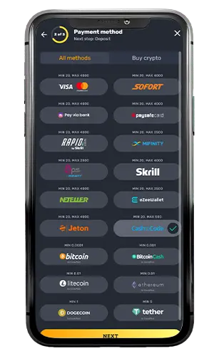 payment methods at Rocket Play